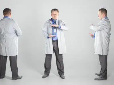 Adult medical doctor male posing for commercial 186 Low-poly 3D model