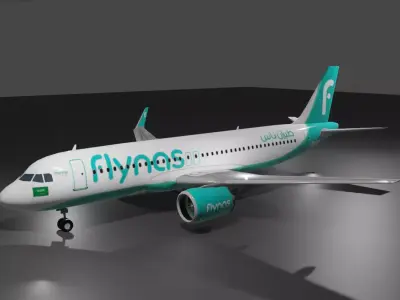 Flynas Airbus a320neo 3d model Low-poly 3D model