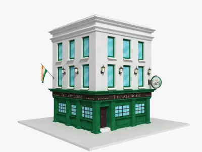 Irish pub building 3D model
