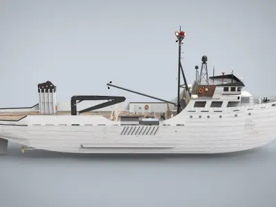 reasearch ship Low-poly 3D model