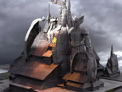 Viking Town Halls 3D 3D model