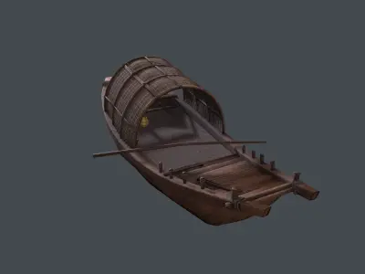 china wooden boat 3D model