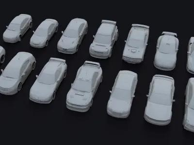 Car Pack Low-poly 3D model
