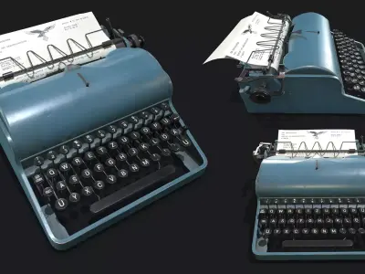 Olympia Typewritter Low-poly 3D model