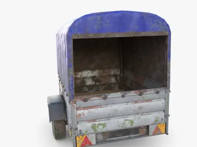Cargo Trailer v4 weathered Low-poly 3D model