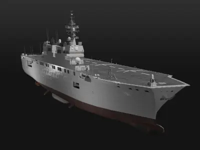 JMSDF Hyuga class helicopter carrier 3D model