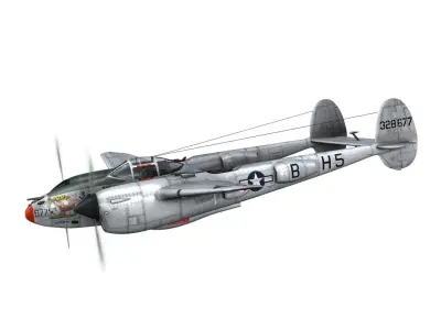 Lockheed P-38 Lightning - Little Buckaroo 3D model