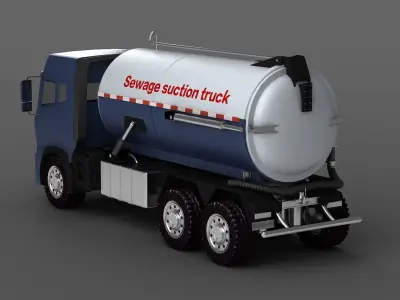 green vehicle truck garbage car tractor white garbage truck 3D model