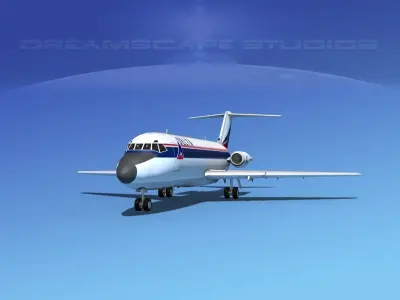 Douglas DC-9-15 Delta Airlines 3D model