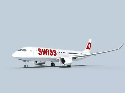 Bombardier CS100 Swissair 3D model