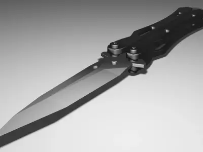 butterfly knife Low-poly 3D model
