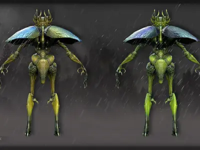 Lizard - Demon Beetle Low-poly 3D model