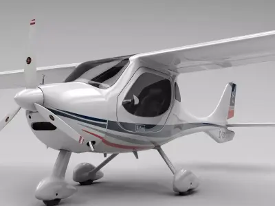 Flight Design CTLS Rigged C4D Low-poly 3D model