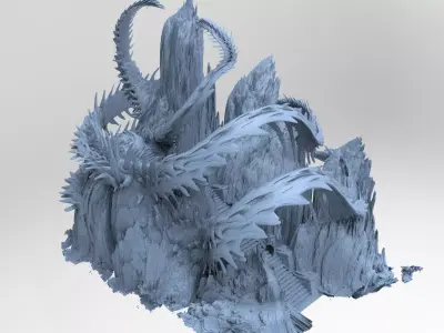 Japanese Genma mountains 5 3D model