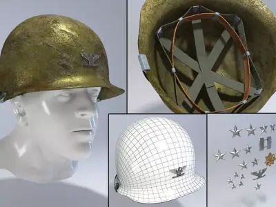 USA Army Helmet from Korea War 3D model