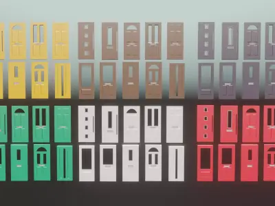 10 Home Door Assets Part one Free low-poly 3D model