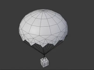 Airdrop block hanging from string Low-poly 3D model