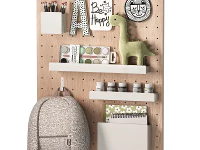 Pottery Barn Kids Avery Peg Board Study System 02 3D model