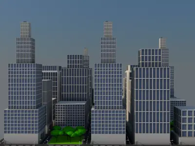 Low Poly Citiy city Free low-poly 3D model