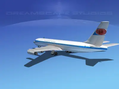 Boeing 707 Trans Global Airlines 3D model