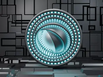 Sci-Fi Cinematic Core - Futuristic Rotating Sphere Engine 3D model
