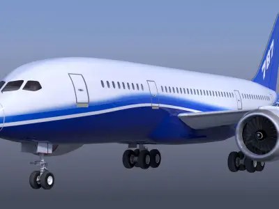 Boeing 787 DREAMLINER high detailed no name livery Low-poly 3D model