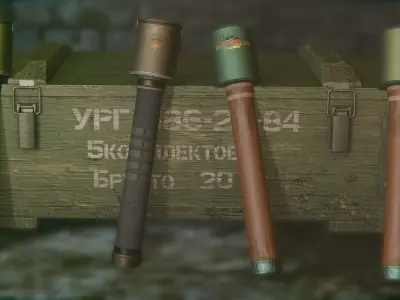 Hand Grenade StielhandGranate type Low-poly 3D model