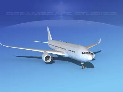 Airbus A350-800 Bare Metal 3D model