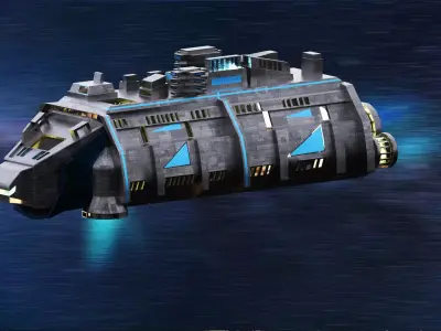 Cargo Space ship Carrier Free low-poly 3D model