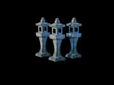 Japanese traditional lantern Free 3D model