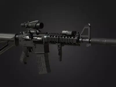 M4A1 Assault Rifle Low-poly 3D model