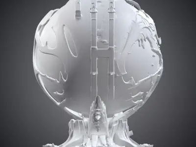 Futuristic Sci-Fi Globe Statue PM-288 3D print model