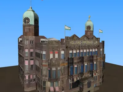 Hotel New York Rotterdam Low-poly 3D model