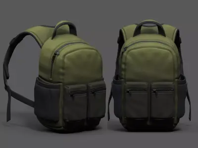Backpack Camping Generic military combat soldier armor scifi  Low-poly 3D model