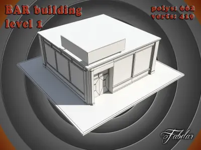BAR level Low-poly 3D model