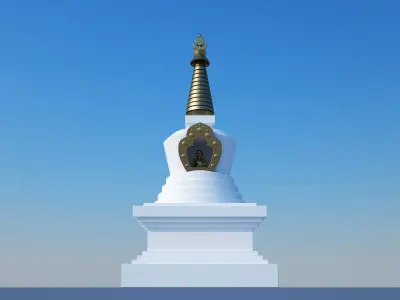 White Stupa 3D model