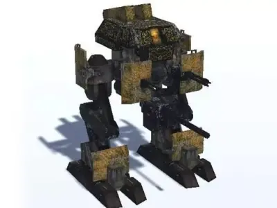 Mecha Ashigaru Low-poly 3D model