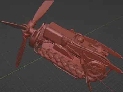  Mercedes Benz engine DB605D ME109 3D model