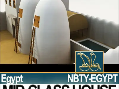 Ancient Egyptian Middle Class Complete House and Set Inter 3D model