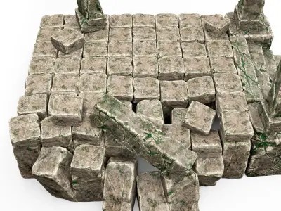 Ancient stone temple 3D model