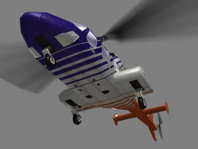 Bell 222 V3 Helicopter Low-poly 3D model