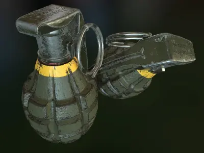 MK2 Pineapple Fragmentation grenade Low-poly 3D model