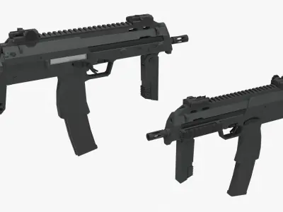 MP7 submachine gun Low-poly Low-poly 3D model
