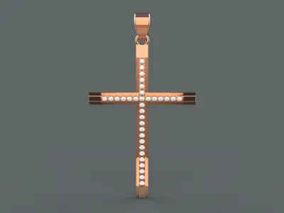 cross with diamonds 3D print model