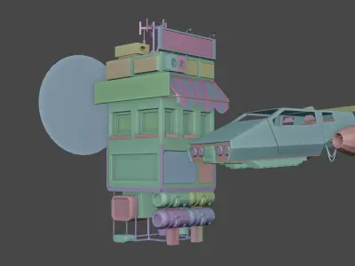 Flying car Free 3D model