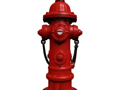Realistic Red Fire Hydrant 3D Model 3D model