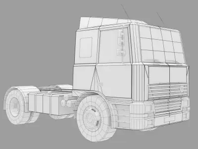 Semi Truck Low-poly 3D model
