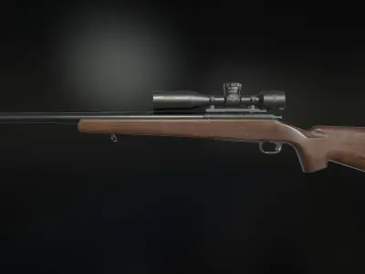 M40A1 Sniper Rifle Low-poly 3D model