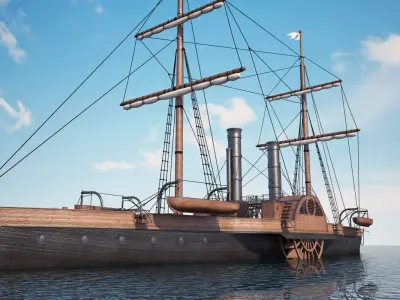 Steam Ship 3D model