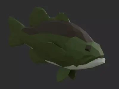 Low Poly Largemouth Bass Low-poly 3D model